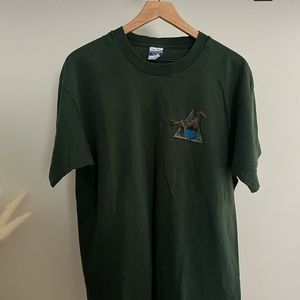 Forest Green Short Sleeve Graphic Tee with Horse Emblem